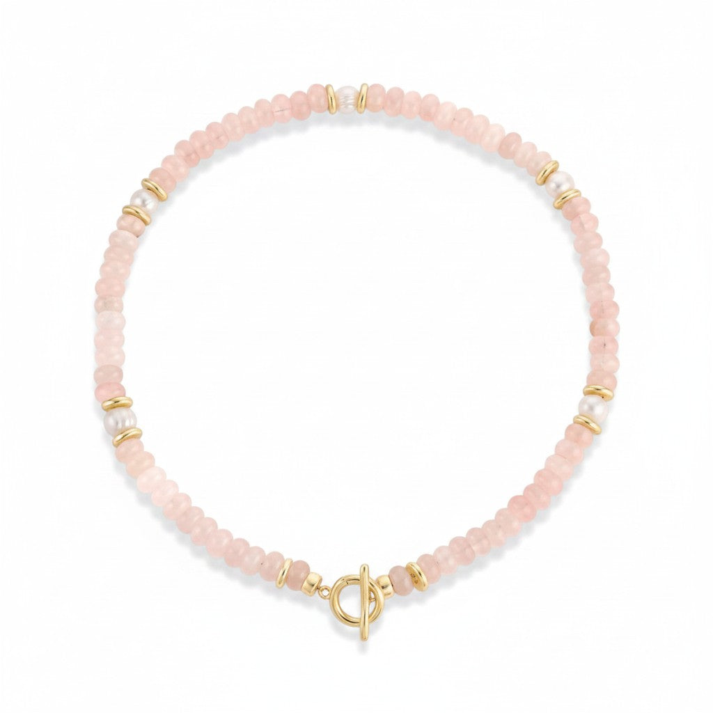 THE PENDANT BAR | ROSE QUARTZ BEADED BASE