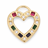 MOP Colored Crystal Heart HF007