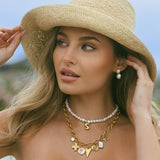 THE PEARLS & PALM NECKLACE