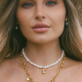 THE PEARLS & PALM NECKLACE