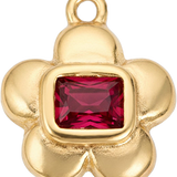 Flower with Pink Gem HF014