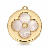 Large Gold Circle With Clover S003