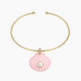 THE GEMSTONE SHELLY CHOKER | PINK OPAL