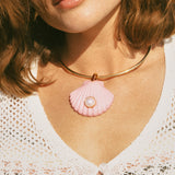 THE GEMSTONE SHELLY CHOKER | PINK OPAL