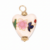 Porcelain White Pink & Green Heart HF019