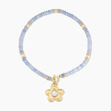 PENDANT BAR FAVE | GROOVY FLOWER ON BLUE AGATE BEADED BASE