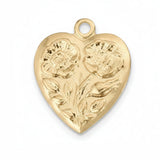 Gold Heart With Flowers HF001