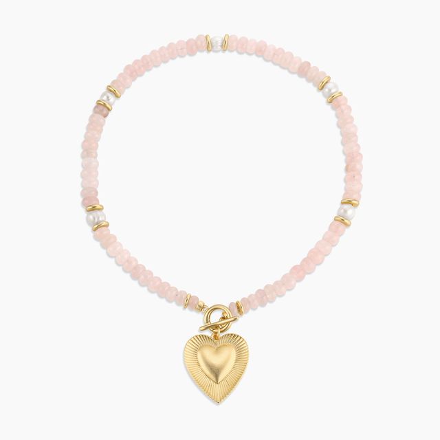 PENDANT BAR FAVE | THE HEART OF GOLD ON ROSE QUARTZ