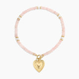PENDANT BAR FAVE | THE HEART OF GOLD ON ROSE QUARTZ