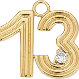 Large Number 13 With Gem S037