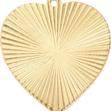 Oversized Ribbed Heart Pendant P023