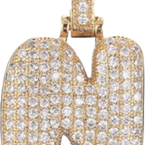 Pave Letter N Bag Charm BC044