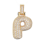 Pave Letter P Bag Charm BC045