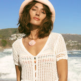 THE GEMSTONE SHELLY CHOKER | PINK OPAL