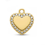 Tiny Gold Heart Pave Border HF006