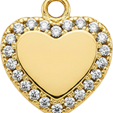 Tiny Gold Heart Pave Border HF006